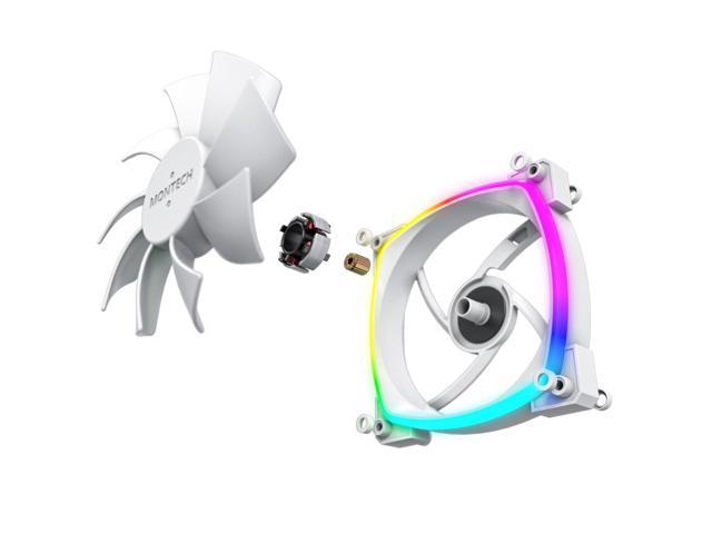 Montech AX 120 ARGB Fan 1600PWM, High-End Durability, Silent Performance,  and Stunning ARGB Design (120mm, White)