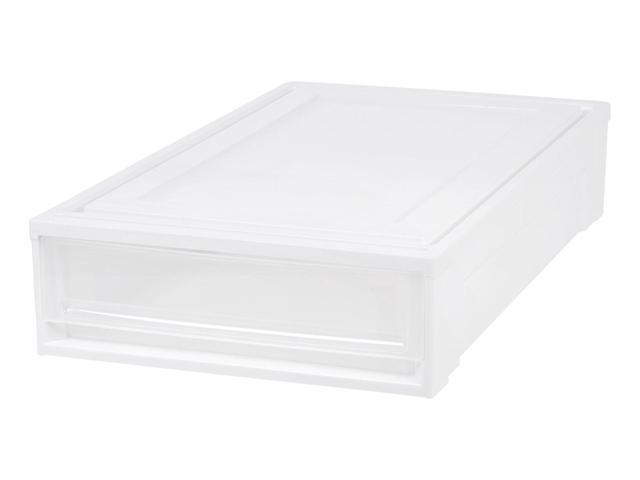 17.38 in. x 5.88 in. White Under Bed Box Chest Drawer