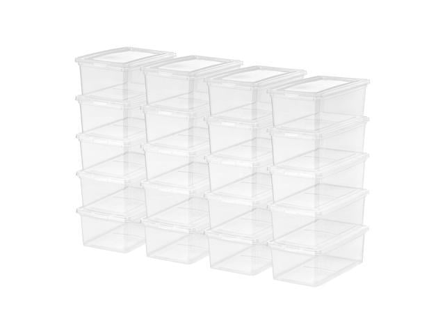 Photo 1 of IRIS USA CNL 5 Qt. Lite Plastic Storage Bin Tote, Clear - 20 Pack, Organizing Container with Latching Lid, Great use for storing, Stackable and Nestable
