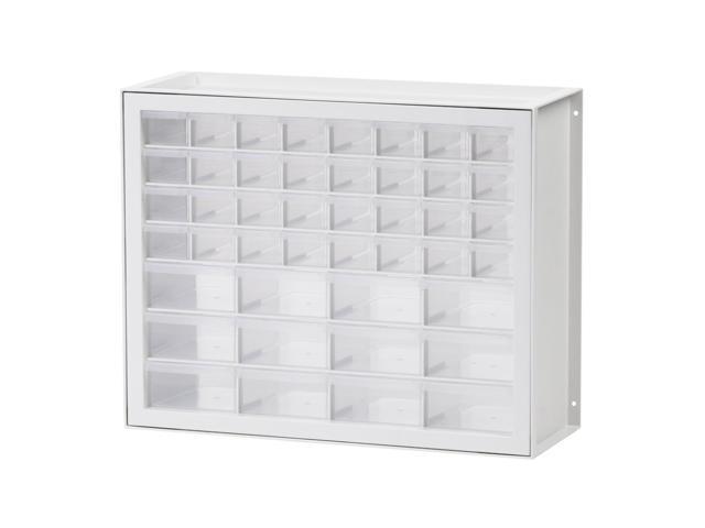 Photo 1 of IRIS 44 Drawer Parts Cabinet, White 2 DRAWERS MISSING 