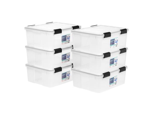 Photo 1 of IRIS 30 Quart WEATHERTIGHT® Storage Box, 6 Pack, Clear