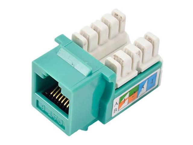 Cat6 RJ45 Keystone Jack 90 Degree Insert, 50-Pack UTP Cat6 Punch Down