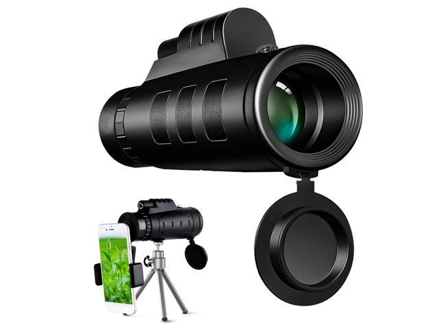40 × 60 Monocular Telescope High Definition Night Light Vision Portable Hiking Camping Mobile Phone Stand with Tripod
