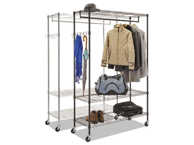 Alera WIRE SHELVING GARMENT RACK, 30 GARMENTS, 36W X 18D X 75H, SILVER ...