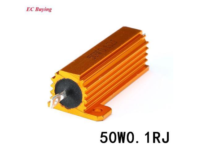 Rx24 50w 0 1r Metal Aluminum Case High Power Resistor Golden Metal Shell Case Heatsink Resistor 0 1 Ohm Newegg Com