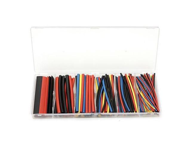 160 Pcs Pro-Kit 4/" Black Polyolefin 2:1 Halogen-Free Heat Shrink Tubing 6 Sizes