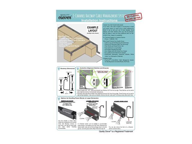 J Channel Cable Raceway System, 100” Total, Cable/Wire Management Solution  for Desk, Home, Office, Kitchen, or Workshop, Includes Couplers to Cover