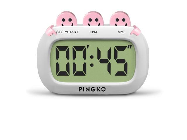 PINGKO Digital Kitchen Timer Fashion Design Clock Cooking Timer with Big  Digits,Large LCD Display, Loud Alarm, Magnetic Backing Stand,Battery  Included-Pink 