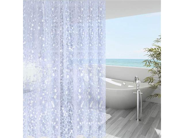 EVA Translucent Heavy Duty Plastic Shower Liner with 3 Strong Magnets and 12 Rust Proof Grommets WellColor Shower Curtain Liner 70 x 72 Inch Pebble