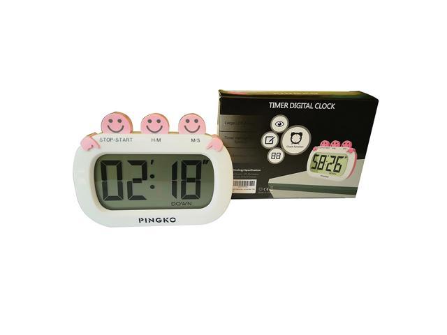 PINGKO Digital Kitchen Timer Fashion Design Clock Cooking Timer with Big  Digits,Large LCD Display, Loud Alarm, Magnetic Backing Stand,Battery  Included-Pink 