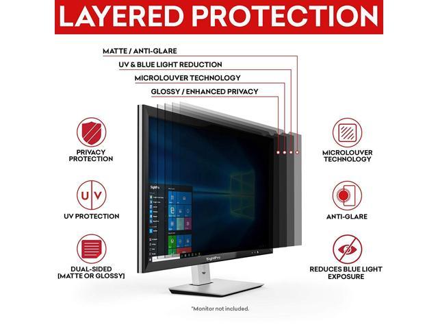SightPro 21.5 Inch Computer Privacy Screen Filter for 16:9 Widescreen Monitor Privacy and Anti-Glare Protector 