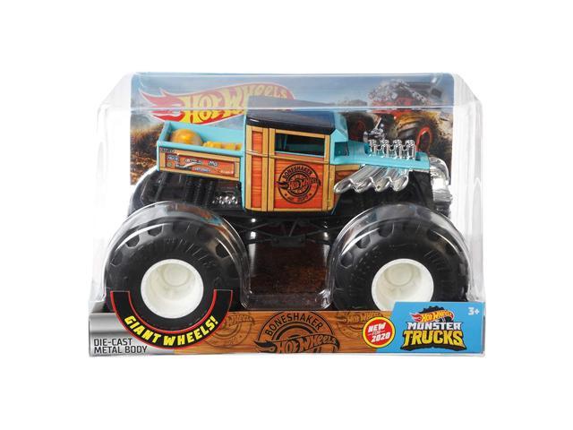 Hot Wheels Monster Trucks Bone Shaker die-cast 1:24 Scale Vehicle with  Giant Wheels for Kids Age 3 to 8 Years Old Great Gift Toy Trucks Large  Scales