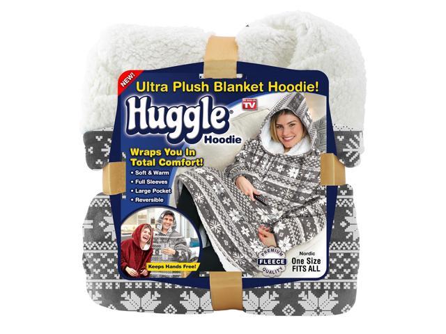 Ontel Huggle Hoodie, Ultra Plush Blanket, Nordic, One Size