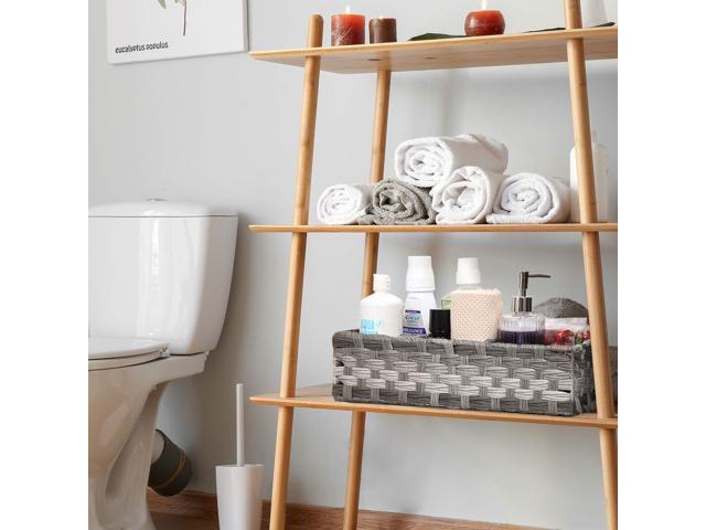  Hihotiner Bathroom Decor with Handle, Acrylic Bathroom Basket  Organizer, Clear Toilet Tank Topper Paper Basket, Modern Back of Toilet  Storage Tray, Accessories Countertop Box, 13.78 x 6 x 2.4 : Home