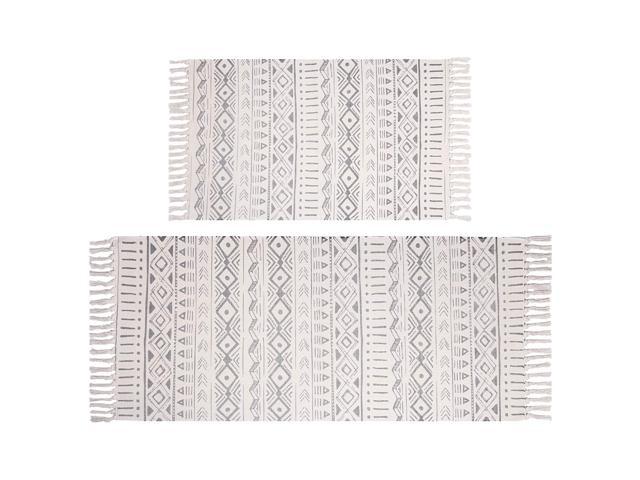 Pauwer Cotton Area Rug Set 2 Piece 4.2'x2'+3'x2' Hand Woven Cotton Rug —  Annie & Oak