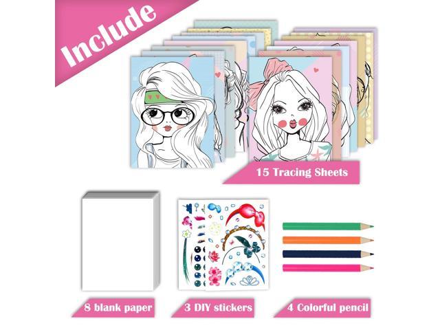 Sanlebi Light Up Tracing Pad Coloring Drawing Board Princess Painting Art Set with Portable Case for Girl Kids Age 3+