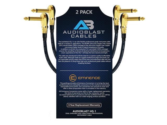 - Instrument Effects Pedal Patch Cable w/Low-Profile Ultra Flexible 3 Units Audioblast HQ-1 Dual Shielded 6.35mm 100% 7 Inch R/A Gold Pancake TS Plugs & Dual Staggered Boots 