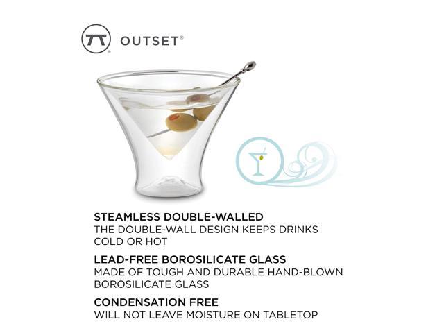 Outset Double Wall Whiskey Glasses, Set of 2, Borosilicate Glass 