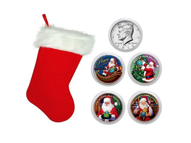 American Coin Treasures Santa Coin Collection In Christmas Stocking ...