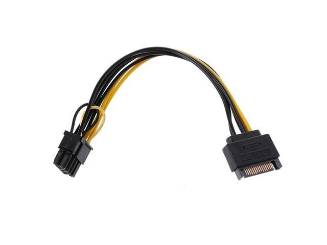 PCI-E Male Video Card Power Supply Adapter Cable Mchoice 15Pin SATA Male To 8pin 6+2