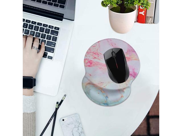 Black Marble-Wrist Nakapa Wrist Support Mouse Pad Anti Slip Rubber Wrist Rest Mousepads 8.75in X7.5in Small Desktop Notebook Mouse Mat for Working and Gaming 