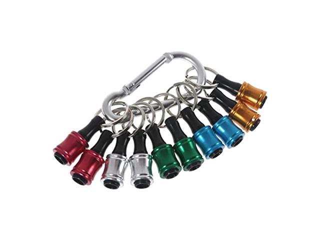 5 Pcs 1/4" Hex Shank Keychain Screwdriver Bits Holder Kit For Rotary Tool 