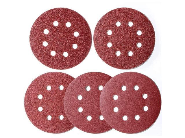 5 Inch Sanding Discs 8 Hole Hook & Loop Sandpaper Orbital Sander 40,60,80 Grit 