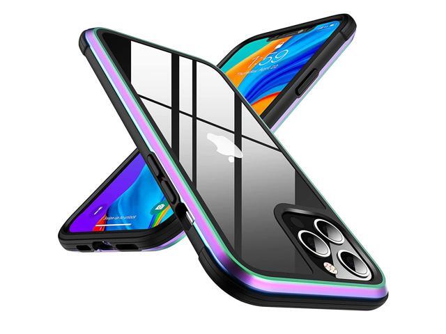 Compatible With Iphone 12 Pro Max Case Military Grade Protection Color Changing Aluminum Frame Transparent Pc With Soft Edges Phone Case Designed For Iphone 12 Pro Max 6 7 Iridescent Newegg Com