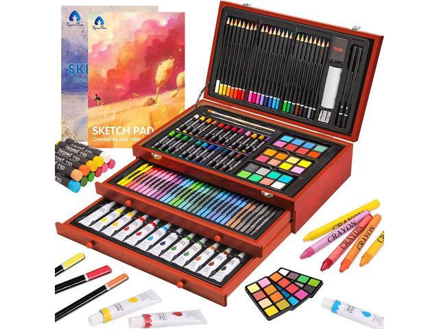 Colored Pencils Teens Girls Boys Art Supplies 108 Pieces Wooden Art Set Crafts Drawing Painting Kit Portable Art Case Art Kit Includes Oil Pastels Crayons Adults Creative Gift for Kids 