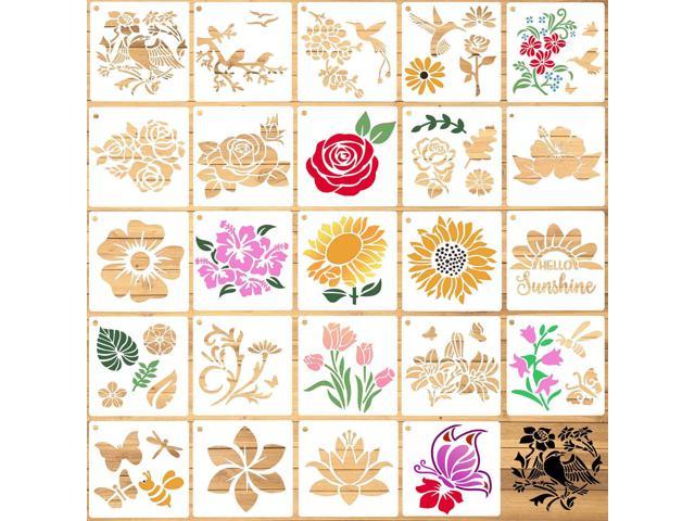 Farm 60 Pieces Stencil for Painting Reusable Stencils Wall Stencil DIY Craft Template Paint Stencils for Painting on Wood Wall Home Decor 