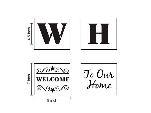 Welcome And Home Sweet Home Stencil - 18 Pack Large Vertical Welcome And Home  Sweet Home Sign Stencils Templates For Painting On Wood, Reusable Letter  Stencils For Porch Signs & Front Door
