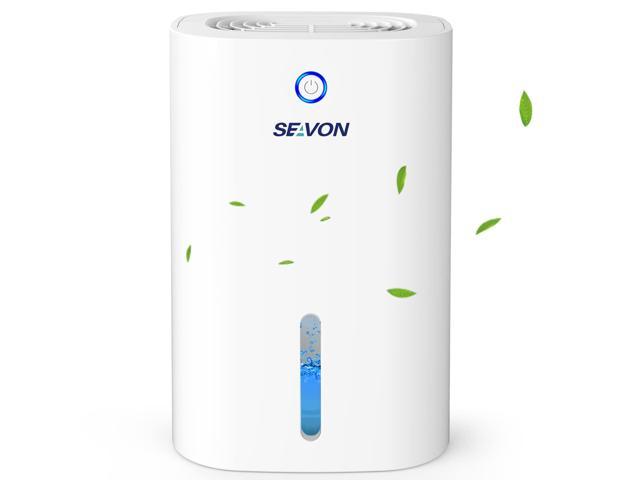 SEAVON Dehumidifiers for Home, 2200 Cubic Feet (215 sq ft), Portable Compact 27oz Capacity Quiet Mini Dehumidifier for Bedroom, Basements, Bathroom, Garage, Wardrobe Closet, Kitchen, Office, RV