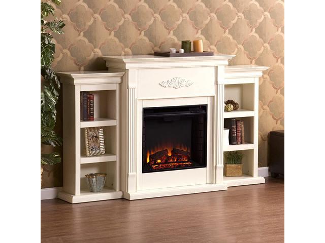 がございま SEI Furniture Tennyson Electric Bookcases Fireplace