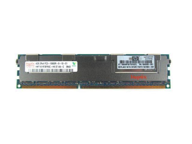 HP 4GB 1x4GB PC3-10600 Registered CAS 9 Dual Rank 500658-B21 500203-061 