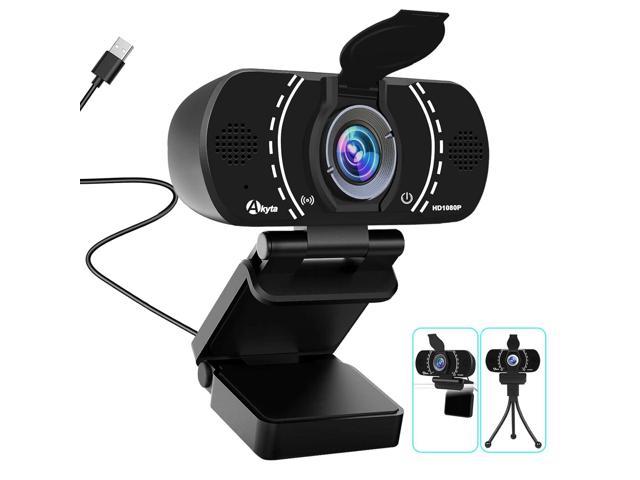 Webcam 1080p HD Computer Camera - Microphone Laptop USB PC Webcam with  Privacy Shutter and Tripod Stand, 110 Degree Live Streaming Widescreen