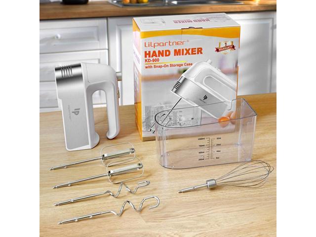 Zell Hand Mixer Electric, 450W Kitchen Mixers With Scale Cup Storage Case,  Turbo Boost/SelfControl Speed + 5 Speed + Eject Button + 5 Stainless Steel  Accessories, For Easy Whipping Dough,Cream,Cake 