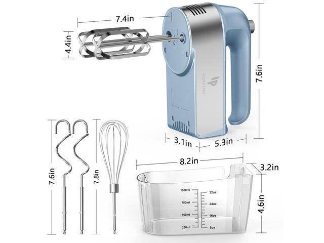 Zell Hand Mixer Electric, 450W Kitchen Mixers With Scale Cup Storage Case,  Turbo Boost/SelfControl Speed + 5 Speed + Eject Button + 5 Stainless Steel  Accessories, For Easy Whipping Dough,Cream,Cake 