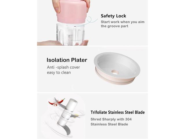 Zell Cordless Electric Small Food Processor, Mini Food Chopper For Garlic  Veggie Vegetables Fruit, Salad Mincing & Puree, Kitchen, 1 Cup 250Ml, Bpa  Free, Pink 