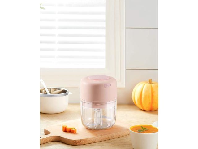 Zell Cordless Electric Small Food Processor, Mini Food Chopper For Garlic Veggie  Vegetables Fruit, Salad Mincing & Puree, Kitchen, 1 Cup 250Ml, Bpa Free,  Pink 