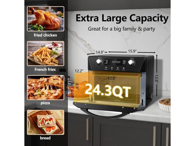 Zell 10In1 Convection Oven, 24Qt Air Fryer Combo, Countertop Air