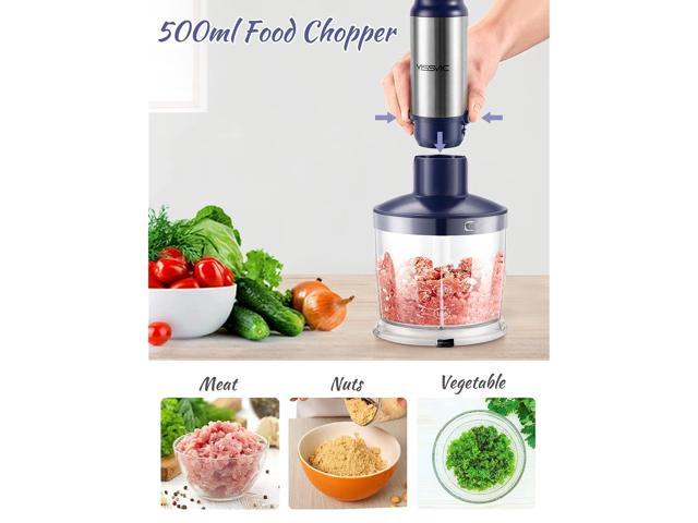 YISSVIC Hand Blender 1200W 5 In 1 Immersion Blender 12 Speed Stick Blender  with 500ml Food Grinder 700ml Container Chopper Whisk Puree Infant Food