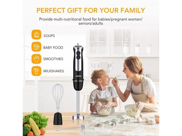 Zell Immersion Blender Handheld, Reinforced 800 Watt 5 Speed Turbo Immersion  Blender, Hand Blender For Shakes And Smoothies, 304 Stainless Steel With  Whisk & Milk Frother Attachments (3In1) 