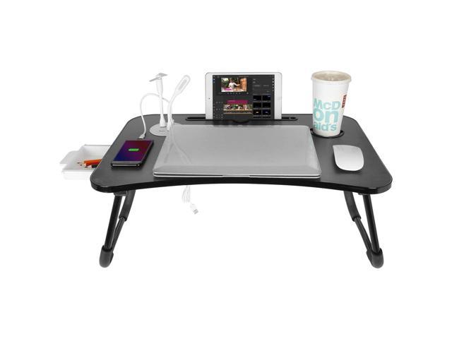 Zell Lap Desk, Laptop Table For Bed With Usb Charge Port Storage Drawer And  Cup Holder, Laptop Desk Bed Trays For Eating, Writing And Working 