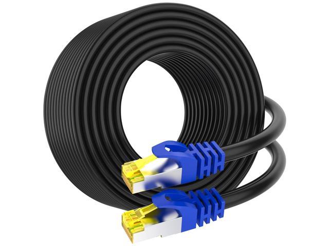 Cat6 Ethernet Cable 10 Ft 2Pack, Outdoor&Indoor, 10Gbps Support Cat8 Cat7  Network, Heavy Duty LAN Internet Patch Cord, Solid Weatherproof High Speed