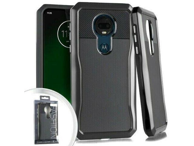 For Motorola Moto G7 Power Hard Rubber Hybrid Armor Phone Case