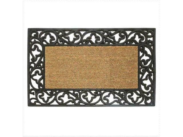 Nedia Home 18016 Acanthus Border 30 X 48 In Rubber Coir Doormat Plain