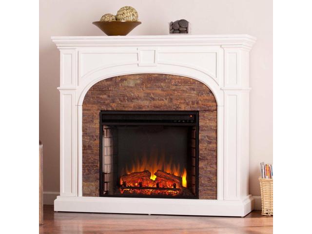 Southern Enterprises Tanaya Electric Fireplace White 23w X 20h