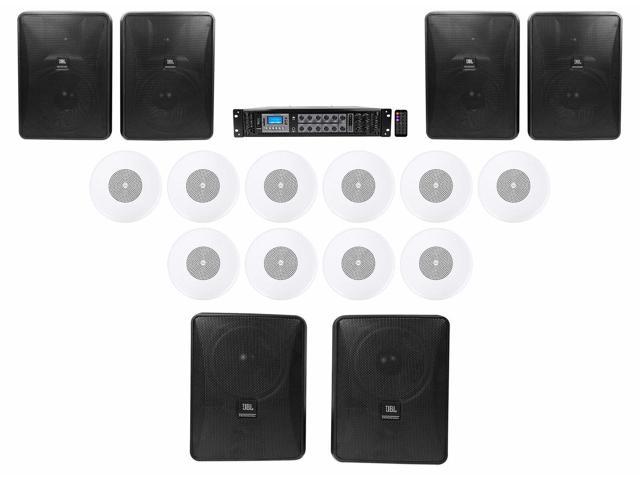 Jbl Restaurant Kit 6 Zone Amp 6 Foreground Wall 10 Background Ceiling Speakers