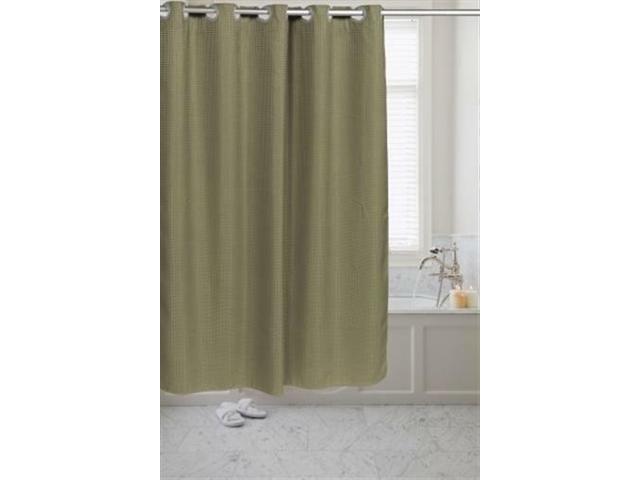 Carnation Home Fashions Pre Hooked Waffle Weave Fabric Shower