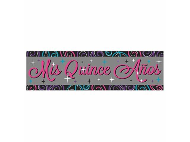 Mis Quince Anos Pink Black Modern 15th Birthday Party Decoration